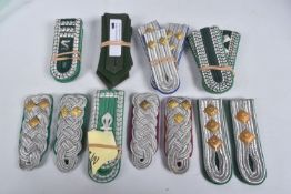 SMALL COLLECTION OF POST WWII WEST GERMAN SHOULDER BOARDS FOR VARIOUS RANKS AND UNITS OF THE