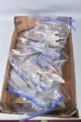 AN ASSORTMENT OF UNBOXED MODEL AIRCRAFTS, each has been put into plastic freezer bags, to include