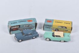 TWO BOXED DIE CAST CORGI TOYS VEHICLES, the first a R.A.F. Staff Car - Standard Vanguard,