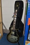 A EPIPHONE LES PAUL CUSTOM ELECTRIC GUITAR, block inlays on the fretboard, mahogany neck,