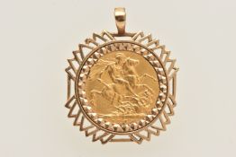 A MOUNTED FULL SOVEREIGN, 1894 full sovereign coin, Queen Victoria to the obverse, mounted in a