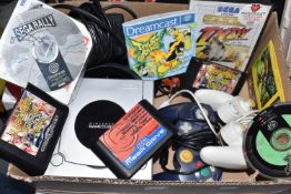 A NINTENDO GAMECUBE CONSOLE AND SEGA VIDEO GAMES, games include Jet Set Radio (loose disc and