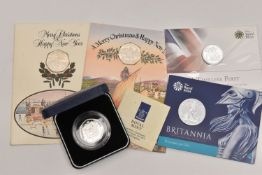 A PARCEL OF COINS TO INCLUDE POBJOY MINT ISLE OF MAN CHRISTMAS FIFTY PENCE PROOFS 1980 AND 1981 ON