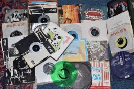 A BOX OF APPROXIMATELY FORTY-FIVE 45RPM SINGLES to include The Sex Pistols, The Police, Joy
