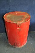 A MID 20th CENTURY 'KAYE'S' DRUM OIL DISPENSER, with flip top lid concealing pump handle and nozzle,