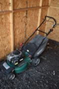 A QUALCAST XSZ51C-SD 150CC PETROL SELF PROPELLED LAWN MOWER, with a grass box, condition report: