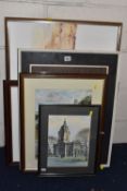 FOUR LATE 20TH CENTURY PAINTINGS AND PRINT, comprising a Sherree Valentine Daines signed limited