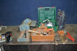 A BOSCH PKS 14,4V CIRCULAR SAW in case with charger and two batteries (PAT pass and working but
