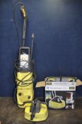 A POWERCRAFT PRESSURE WASHER with one lance, three extension, car brush, four nozzles and a patio