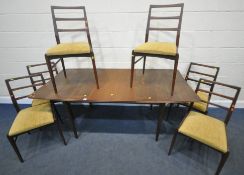 RICHARD HORNBY FOR FYNE LADYE, A MID-CENTURY TEAK EXTENDING DINING TABLE, with concave ends, one
