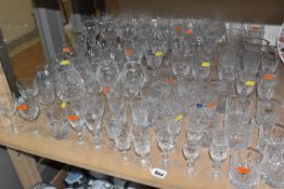 COLLECTION OF CUT GLASS, included a variety of drinking glasses names include, Tutbury Crystal,
