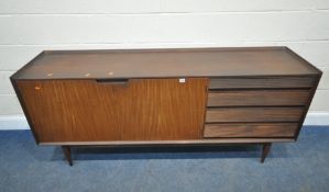 RICHARD HORNBY FOR FYNE LADYE, A MID-CENTURY TEAK SIDEBOARD, with a slightly raised gallery,