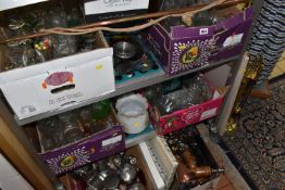 SEVEN BOXES AND LOOSE MISCELLANEOUS ITEMS comprising two boxes of assorted glassware to include wine