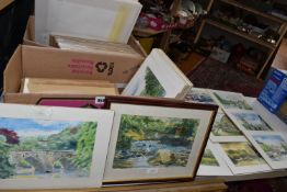 WALLACE SPENCE (BRITISH 20TH CENTURY) WATERCOLOURS AND PRINTS DEPICTING DERBYSHIRE SCENES,