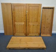 A MODERN PINE DOUBLE DOOR WARDROBE, width 162cm x depth 60cm x height 197cm, condition report: