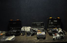 A COLLECTION OF POWER TOOLS including Performance Power planer, jigsaw (no blade cover) and a 1/