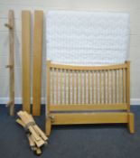 A NEXT ASCOT MEDIUM 4FT6 MATTRESS, and an oak bedstead, with bolts and slats, condition report: