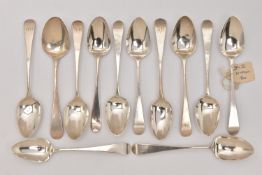 ASSORTED TEASPOONS, to include five Old English pattern spoons, hallmarked 'Peter & William Bateman'