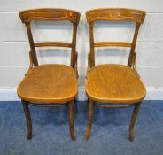 A PAIR OF 20TH CENTURY THONET BENTWOOD CHAIRS, condition report: both rickety, marks, scuffs,