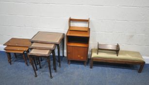 A SELECTION OF OCCASIONAL FURNITURE, to include a Legate teak bedside cabinet, with a single drawer,
