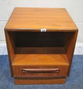 G PLAN FRESCO, A MID-CENTURY TEAK BEDSIDE CABINET, with a single drawer, width 46cm x depth 41cm x