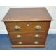 AN EARLY 20TH CENTURY STAINED OAK CHEST OF THREE DRAWERS, raised on castors, width 80cm x depth 52cm - Image 1 of 4