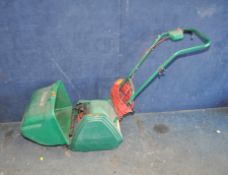 A QUALCAST CLASSIC ELECTRIC 30 CYLINDER MOWER with collection box (PAT pass and working)