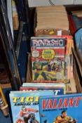 TWO BOXES OF VINTAGE COMICS AND ANNUALS to include three Marvel 'Fantastic' comics comprising No.