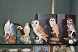 SEVEN BESWICK AND COUNTRY ARTISTS BIRD FIGURES, comprising Beswick: Barn Owl - First Version,