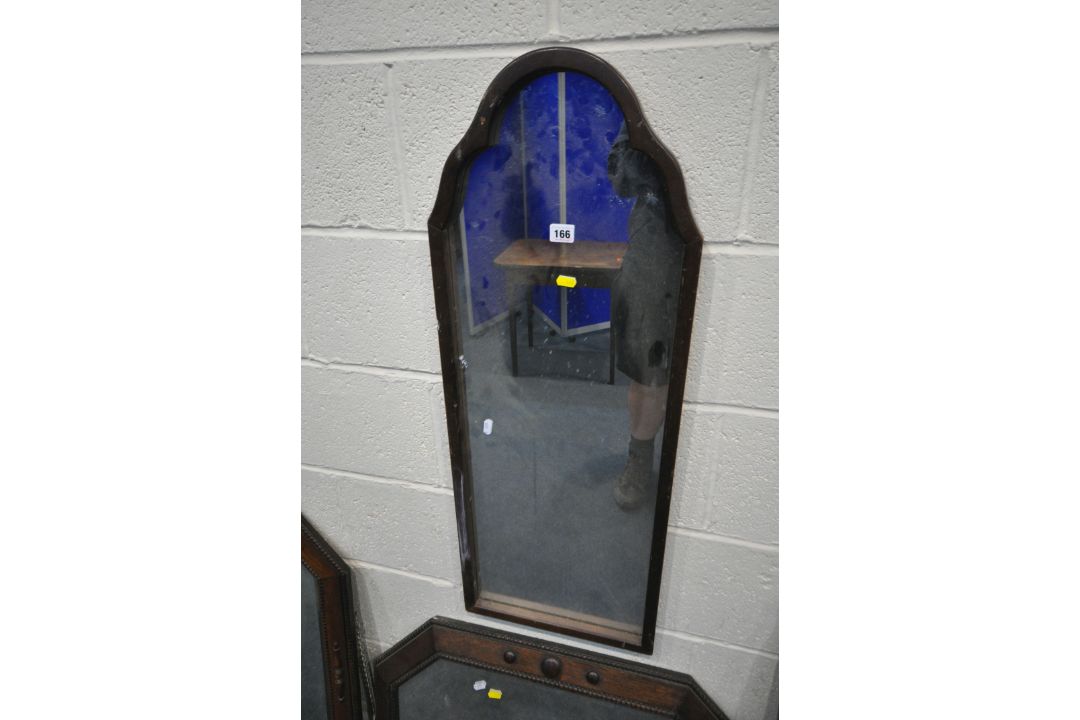 FOUR 20TH CENTURY OAK FRAMED WALL MIRRORS, varying in shape and size, largest 82cm x depth 51cm, - Image 2 of 5