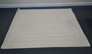 MARKS AND SPENCER, A CREAM RECTANGULAR RUG, 235cm x 162cm, condition report: ideal for a clean, no
