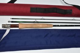 A CASED HARDY GEM MK II FLY ROD comprising three pieces marked IDA202852 9' No. 5, in a blue bag