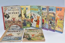 A BOX OF RUPERT THE BEAR BOOKS to include annuals 1972 through to 1978 (some with Christmas messages