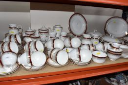 APPROXIMATELY ONE HUNDRED AND SIXTEEN PIECES OF ROYAL GRAFTON 'MAJESTIC RED' DINNER AND TEA WARES
