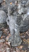 A MODERN CONCRETE GARDEN FIGURE, in the form of a small boy, height 66cm