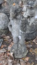 A MODERN CONCRETE GARDEN FIGURE, in the form of a small boy, height 66cm