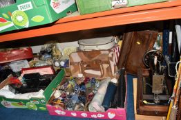 THREE BOXES AND LOOSE MIXED MISCELLANEOUS ITEMS to include a box of vintage men's ties in assorted