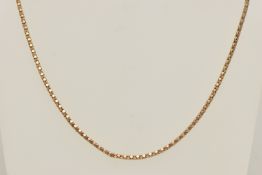 A 9CT GOLD CHAIN NECKLACE, a yellow gold popcorn chain necklace, fitted with a spring clasp,