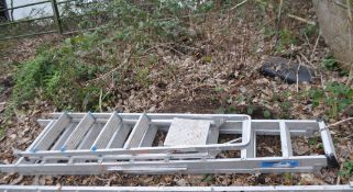 TWO ALUMINIUM STEP LADDERS, the largest being 230cm high
