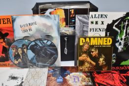 A CASE OF ASSORTED ROCK RELATED RECORDS ETC to include a group of LPs comprising The Damned '