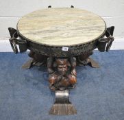 JEAN MAURICE ROTHSCHILD (1902-1998) A CIRCULAR MARBLE TOP OCCASIONAL COFFEE TABLE, on triple