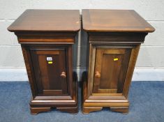 WILLIS AND GAMBIER, AN OPPOSING PAIR OF CHERRYWOOD BEDSIDE CABINETS, fitted with a single drawer,