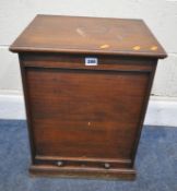 HENRY STONE AND SONS LIMITED, A 20TH CENTURY OAK TAMBOUR FRONT CABINET, of small proportions,
