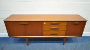 JENTIQUE, A MID-CENTURY TEAK SIDEBOARD, fitted with double cupboard doors, three drawers, the top