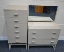 G PLAN QUADRILLE, A MID-CENTURY PAINTED TEAK CHEST OF SIX DRAWERS, width 51cm x depth 48cm x