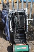 TWO METAL FOLDING SUN LOUNGERS, along with three folding camping chairs, two other folding stools,