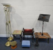 A SELECTION OF OCCASIONAL FURNITURE, to include four stools, varying in shape, size, style,