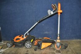 A YARDFORCE 40V CORDLESS LAWN MOWER, with grassbox, and a strimmer with one battery and charger (PAT