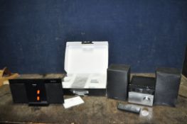 A PANASONIC SC-HC27DB HI FI, a Sony CMT-S20B Hi Fi with matching speakers and remote (both PAT
