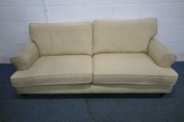 NEXT, A BEIGE UPHOLSTERED LARGE TWO SEATER SOFA, length 220cm x depth 100cm x height 90cm, condition
